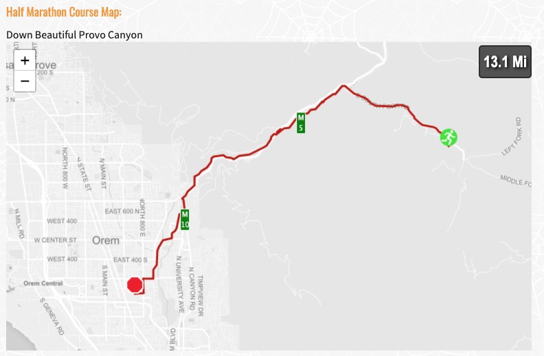 Haunted Half Provo Course Map